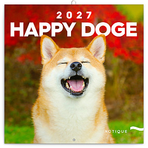 NOTIQUE Poznámkový kalendář Happy Doge 2027, 30 x 30 cm