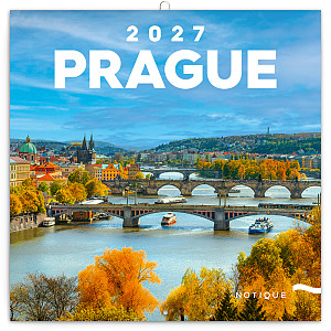 Kalendář 2027 poznámkový: Praha 2027, 20 x 20 cm