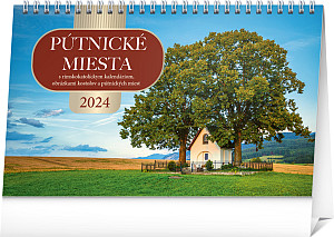 Stolový kalendář Pútnické miesta 2024, 23,1 × 14,5 cm