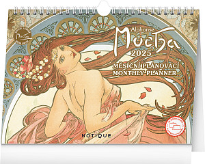 NOTIQUE Stolní kalendář Alfons Mucha 2025, 30 x 21 cm