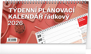 NOTIQUE Stolní kalendář Plánovací řádkový 2026, 25 x 12,5 cm
