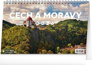 Kalendář 2026 stolní: Krásy Čech a Moravy, 23,1 x 14,5 cm