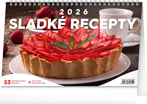 Kalendář 2026 stolní: Sladké recepty, 23,1 x 14,5 cm