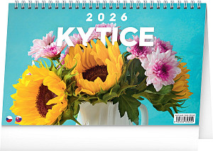 Kalendář 2026 stolní: Kytice, 23,1 x 14,5 cm