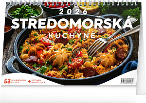 Kalendář 2026 stolní: Středomořská kuchyně, 23,1 x 14,5 cm