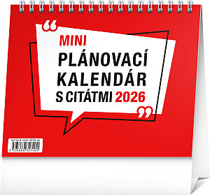 NOTIQUE Stolový kalendár Plánovací s citátmi 2026, 16,5 x 13 cm