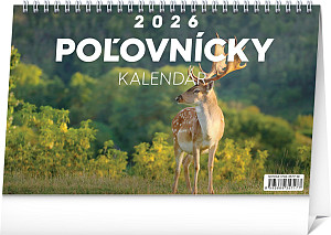 NOTIQUE Stolový Poľovnícky kalendár 2026, 23,1 x 14,5 cm