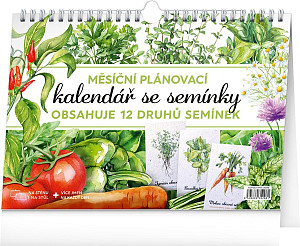 NOTIQUE Měsíční plánovací kalendář se semínky 2026, 30 x 21 cm