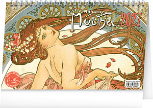 NOTIQUE Stolní kalendář Alfons Mucha 2027, 23,1 x 14,5 cm