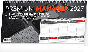 NOTIQUE Stolový kalendár Premium Manager 2027, 32 x 16 cm