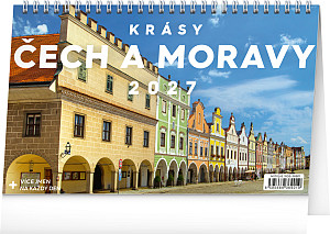 NOTIQUE Stolní kalendář Krásy Čech a Moravy 2027, 23,1 x 14,5 cm