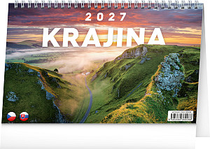 NOTIQUE Stolní kalendář Krajina CZ/SK 2027, 23,1 x 14,5 cm