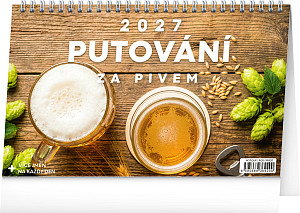NOTIQUE Stolní kalendář Putování za pivem 2027, 23,1 x 14,5 cm
