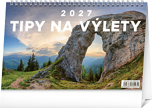 NOTIQUE Stolový kalendár Tipy na výlety 2027, 23,1 x 14,5 cm