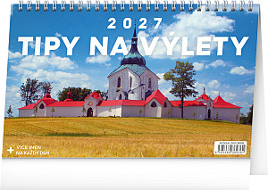 NOTIQUE Stolní kalendář Tipy na výlety 2027, 23,1 x 14,5 cm