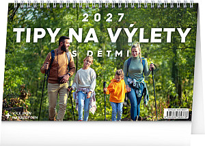 NOTIQUE Stolní kalendář Tipy na výlety s dětmi 2027, 23,1 x 14,5 cm