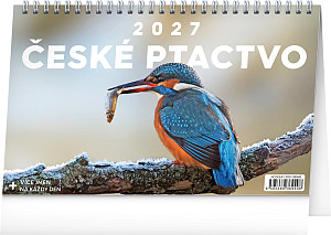 NOTIQUE Stolní kalendář České ptactvo 2027, 23,1 x 14,5 cm