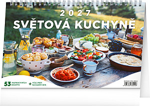 NOTIQUE Stolní kalendář Světová kuchyně 2027, 23,1 x 14,5 cm