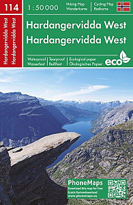 PhoneMaps 114 Hardangervidda West 1:50.000 / Turistická mapa