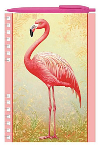 Plameňák - Psací sada Zápisník A5 + kuličkové pero