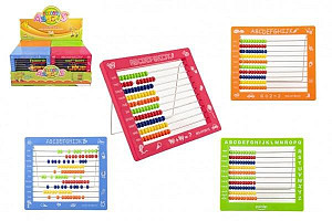 Počítadlo 100 kuliček plast 19x16cm - mix barev