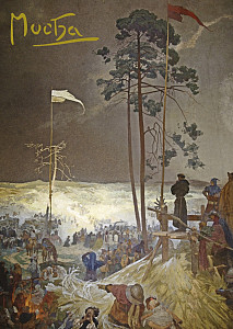 Pohled Alfons Mucha  – Schůzka na Křížkách, krátký (Slovanská epopej)
