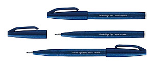 Popisovač Pentel Brush Sign Pen - modročerný