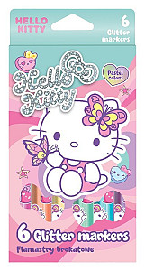 Popisovače s glitry Hello Kitty, kulaté, 6 barev