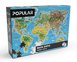 Popular Puzzle Mapa světa 160 dílků (CZ)