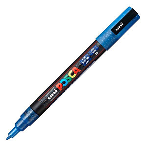 Posca akrylový popisovač PC-3ML, 0,9 - 1,3 mm, třpytivě modrá (tenký kulatý hrot)