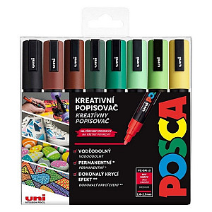 Posca sada popisovačů PC-5M - Earth 1,8 - 2,5 mm (mix zemitých tónů 8 ks)
