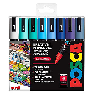 Posca sada popisovačů PC-5M - Ocean 1,8 - 2,5 mm (mix mořských tónů 8 ks)