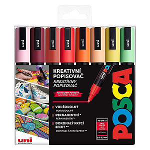 Posca sada popisovačů PC-5M - Summer 1,8 - 2,5 mm (mix teplých tónů 8 ks)