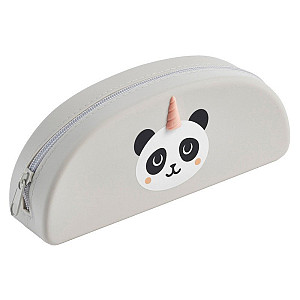 Pouzdro se zipem Puppies Friends - Panda,  šedé