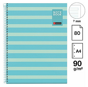 Poznámkový blok Between the Lines NB-1, A4, 90g, karton, 80 listů, linka, Sky Blue
