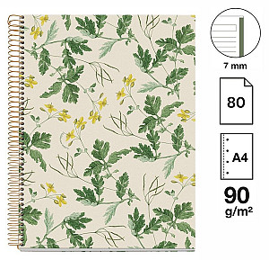 poznámkový blok Entredos NB-1, A4, 90g, karton, 80 listů, linka - Chelindonium