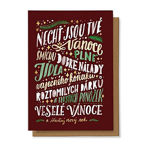 Přání Nechť jsou Tvé Vánoce plné smíchu, dobré nálady, jídla, vaječného koňaku,...
