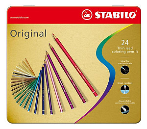 Prémiové pastelky STABILO Original ARTY+ - 24 ks sada v plechu (24 různých barev)