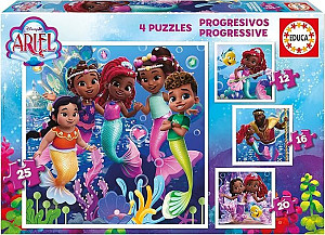 Puzzle Disney Ariel 4v1 (12,16,20,25 dílků)