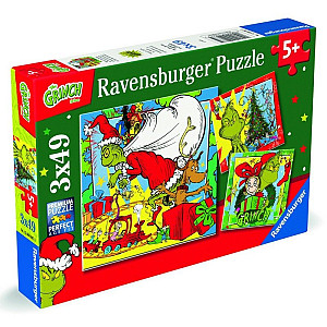 Puzzle Grinch 3x49 dílků
