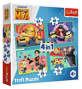 Puzzle Já, padouch 4: Šílení Mimoni 4v1 (35, 48, 54, 70 dílků)