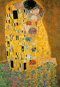 Puzzle Klimt: Polibek 1000 dílků (Metalické)