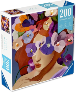 Puzzle Květinová hlava Fialka 200 dílků