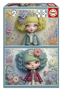 Puzzle Květinové slečny 2x100 dílků