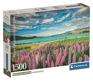 Puzzle Lupiny u jezera Tekapo 1500 dílků