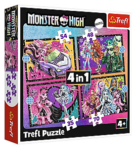 Puzzle Monster High: Elektrizující den 4v1 (35, 48, 54, 70 dílků)