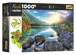 Puzzle s třídičem 2v1: Jezero Hintersee, Německo 1000 dílků
