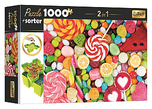Puzzle s třídičem 2v1: Sladkosti 1000 dílků