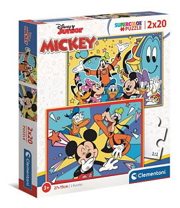 Puzzle Supercolor Mickey 2x20 dílků