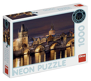Puzzle TRAVEL Neon Noční Karlův most 1000 dílků